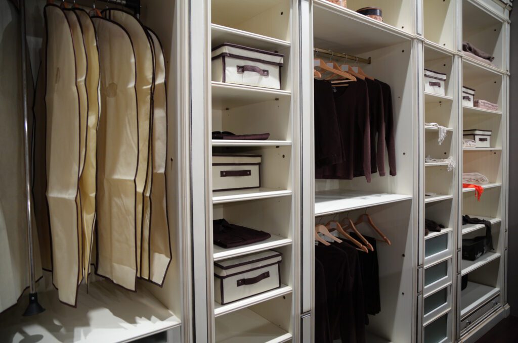Modern interior of Wardrobe on light color